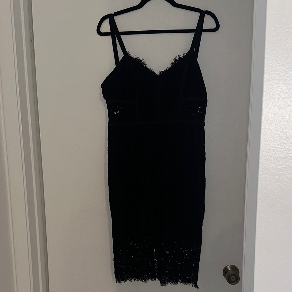 Express Black Midi Lace Dress